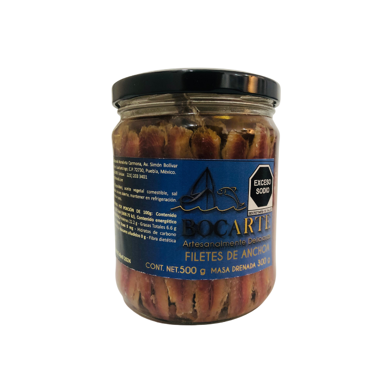 ANCHOA NACIONAL BOCARTE 500GR/ MASA DRENADA 300GR