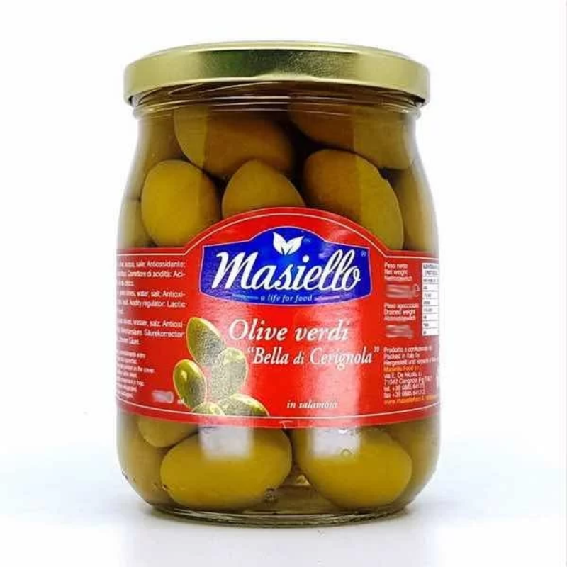 ACEITUNA VERDE CERIGNOLA MASIELLO 530GR