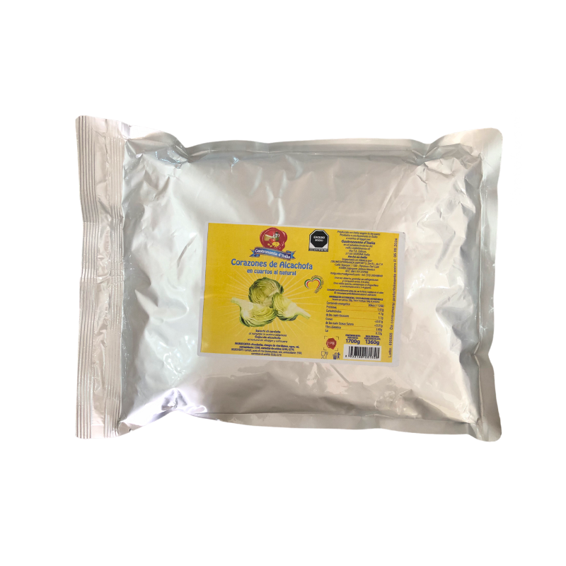 BOLSA ALCACHOFA NATURAL EN CUARTOS ITALMEDITERRANEA 1.7KG/MASA DRENADA 1.36KG