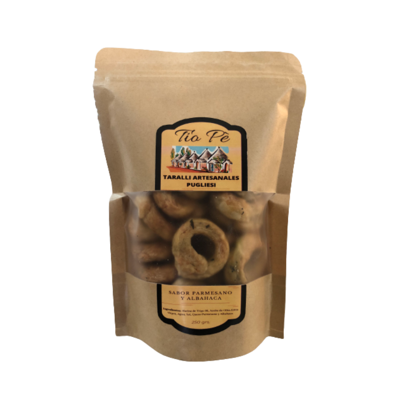 TARALLI PARMESANO Y ALBAHACA 250GR
