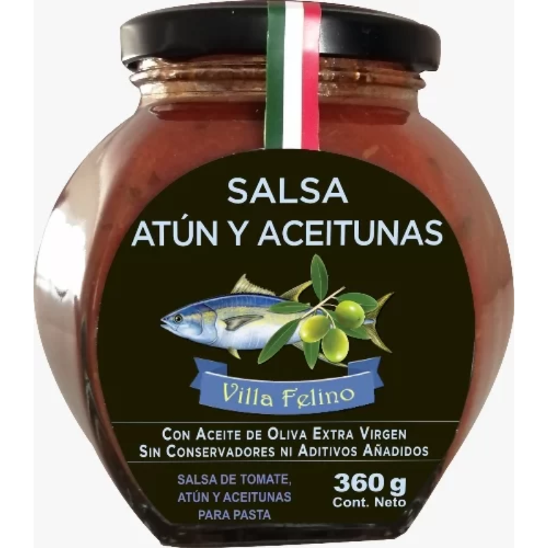 SALSA ATUN Y ACEITUNA VILLA FELINO 360GR