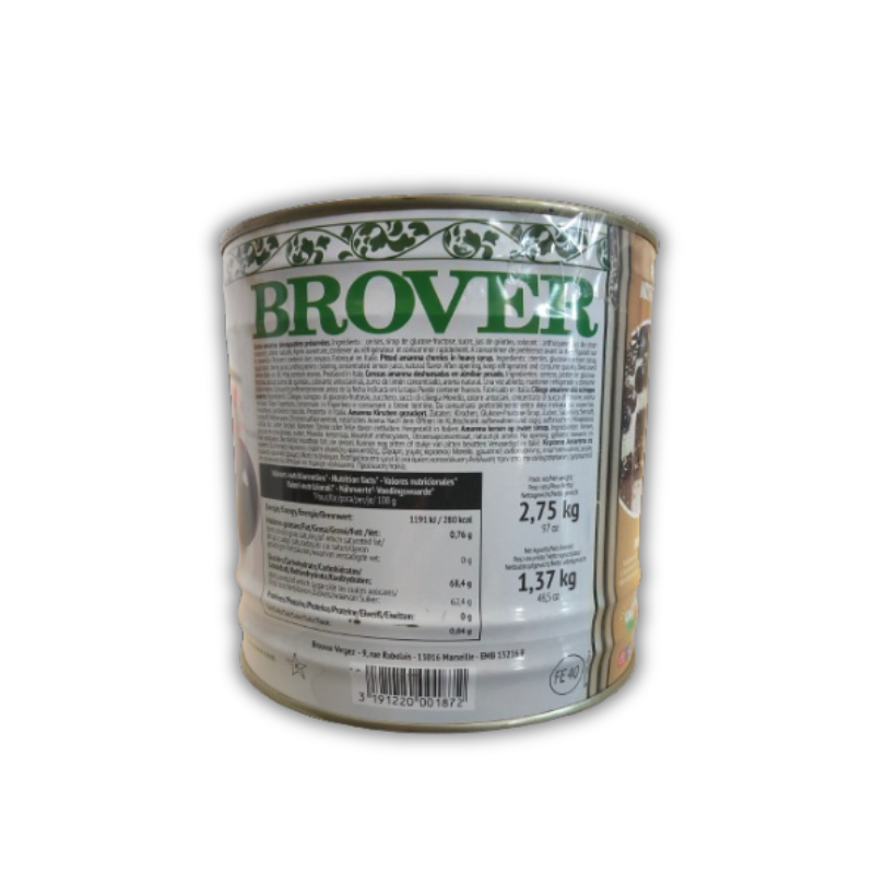 LATA CEREZAS AMARENA 2.75KG/MASA DRENADA 1.37KG BROVER