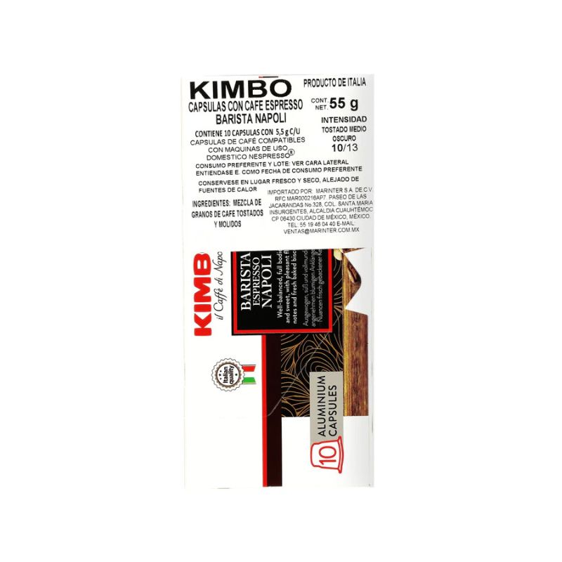 CAPSULA CAFE KIMBO ESPRESSO 10 CAPSULAS DE 55GR C/U